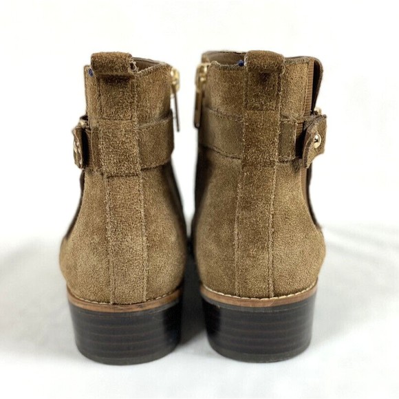 Tommy Hilfiger Women’s Brown Size 10M Suede Boots Booties Chelsea Gold Hardware - Picture 4 of 15